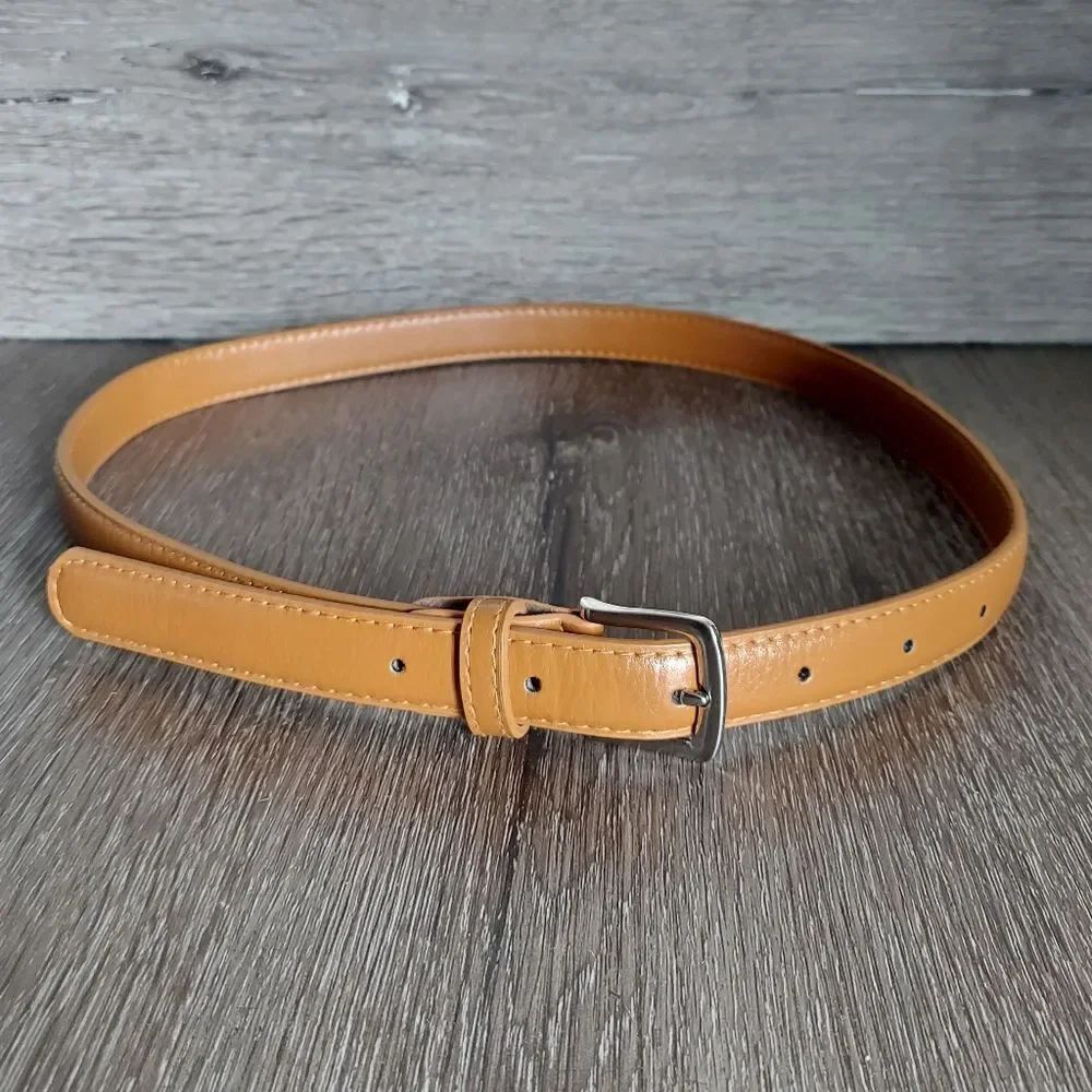 Tan Faux Leather Belt 40" Long